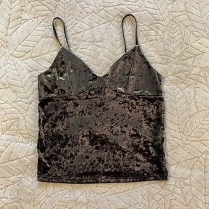 American Eagle Velvet Grey Crop Top